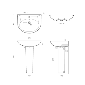 Раковина Sanita luxe Classic 65х48 CLCSLWB01 белая купить в интернет-магазине Sanbest