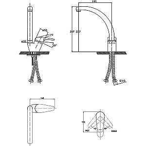 Смеситель для кухни Kaiser County 55244-4 купить в интернет-магазине сантехники Sanbest