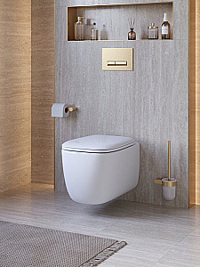 Унитаз подвесной Cezares COMFORT CZR-380-TH-TOR/SC белый, безободковый, с крышкой микролифт, слив торнадо купить в интернет-магазине Sanbest