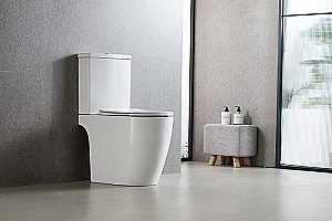 Унитаз напольный Azario Leo Tornado Flushing AZ-1253CT белый, безободковый, с бачком, с крышкой микролифт, слив торнадо купить в интернет-магазине Sanbest