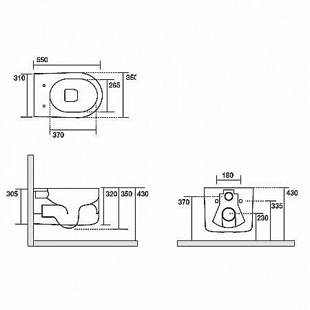 Унитаз подвесной Kerasan Nolita 5314 Светло Серый, безободковый купить в интернет-магазине Sanbest
