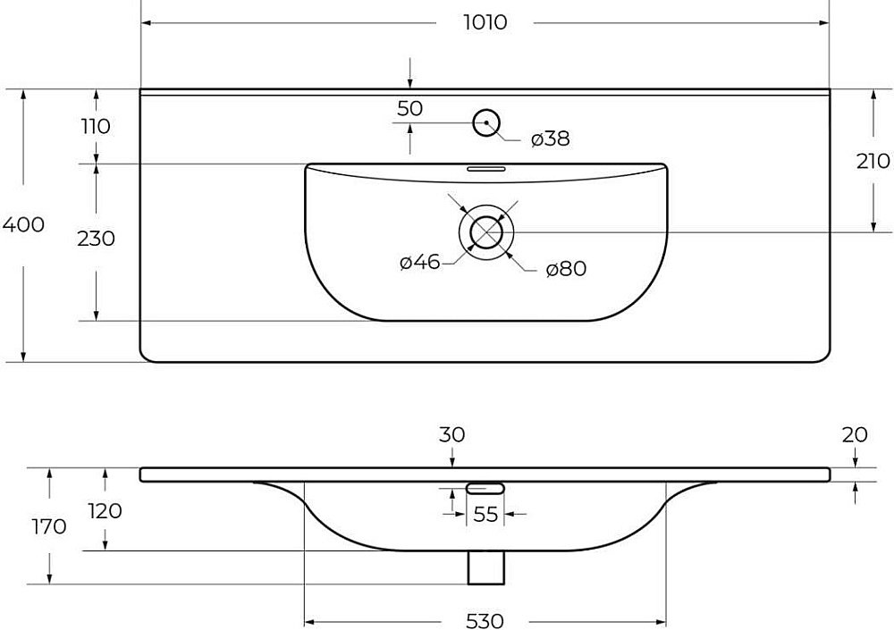 Раковина мебельная BelBagno BB-8099-3-100 белая купить в интернет-магазине Sanbest