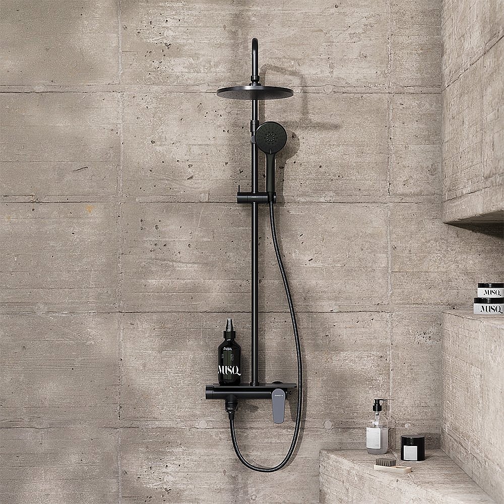 Душевая система Damixa Jupiter 977730300 черная матовая купить в интернет-магазине сантехники Sanbest