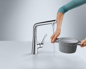 Смеситель для кухни Hansgrohe Metris Select 14883800 купить в интернет-магазине сантехники Sanbest