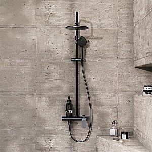 Душевая система Damixa Jupiter 977730300 черная матовая купить в интернет-магазине сантехники Sanbest