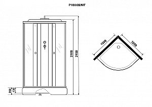 Душевая кабина Niagara "Promo", тропический душ, стекло 4мм, профиль белый, 100x100 см купить в интернет-магазине Sanbest