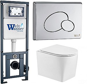 Унитаз с инсталляцией WeltWasser MARBERG 410 + NESENBACH 004 GL-WT + MAR 410 RD купить в интернет-магазине Sanbest