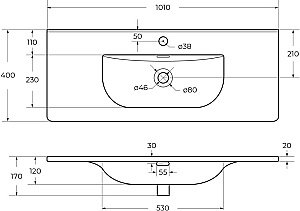 Раковина мебельная BelBagno BB-8099-3-100 белая купить в интернет-магазине Sanbest