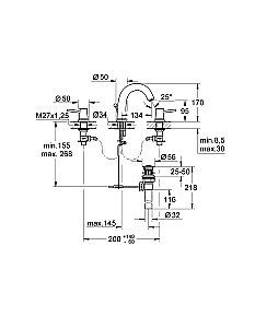 Смеситель для раковины Grohe BauClassic 20470000 хром купить в интернет-магазине сантехники Sanbest