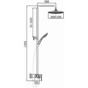 Душевая система Comforty FF074R-CMT 00-00004536 черная матовая купить в интернет-магазине сантехники Sanbest