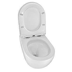 Унитаз подвесной Azario Ormi AZ-0253VD белый, безободковый, с крышкой микролифт, слив торнадо купить в интернет-магазине Sanbest