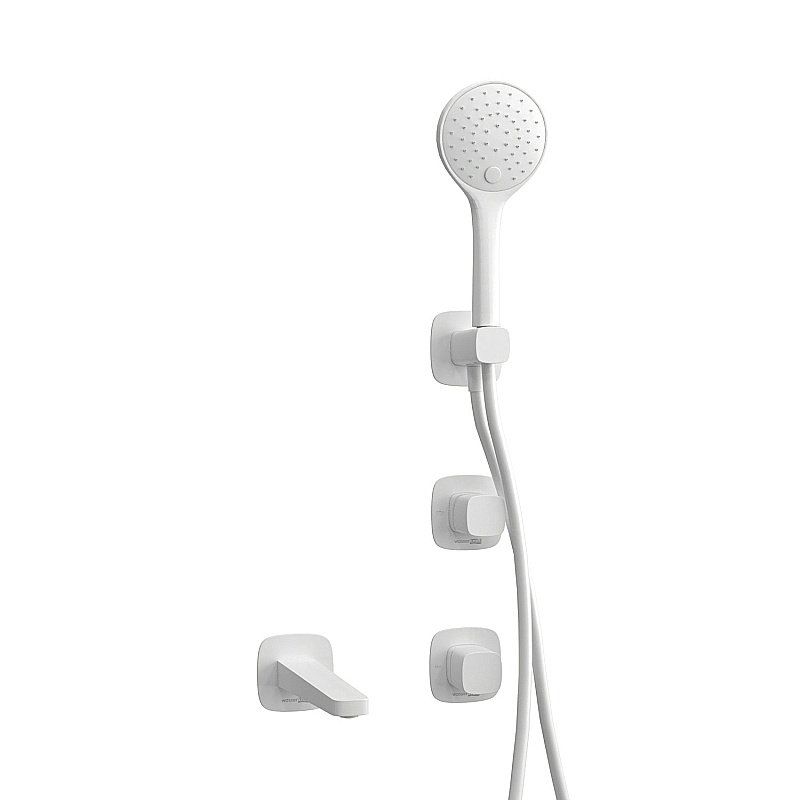 Смеситель для ванны WasserKRAFT Saale SET2865 белый матовый купить в интернет-магазине сантехники Sanbest