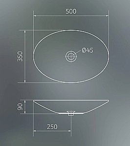 Раковина накладная Gid Lago 50 N9022 51110 белая купить в интернет-магазине сантехники Sanbest