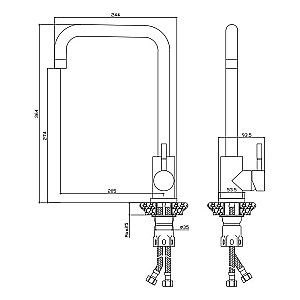 Смеситель для кухни Olive's Balear 13435-2BL купить в интернет-магазине сантехники Sanbest