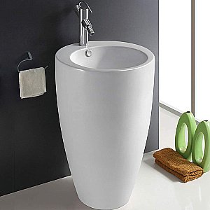 Раковина напольная WeltWasser WW LEERBACH 4949 GL-WT 49 белая купить в интернет-магазине Sanbest