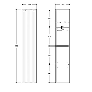 Шкаф-пенал подвесной BelBagno UNO-1600-1A-SC-СO 160 бежевый матовый для ванной в интернет-магазине сантехники Sanbest