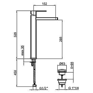 Смеситель для раковины Webert Azeta New AA830402015 купить в интернет-магазине сантехники Sanbest