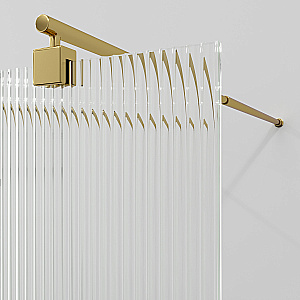 Душевое ограждение WasserKRAFT Vechte 60W46PG-FL 110 фиксатор золото глянцевое/стекло рифленое купить в интернет-магазине Sanbest