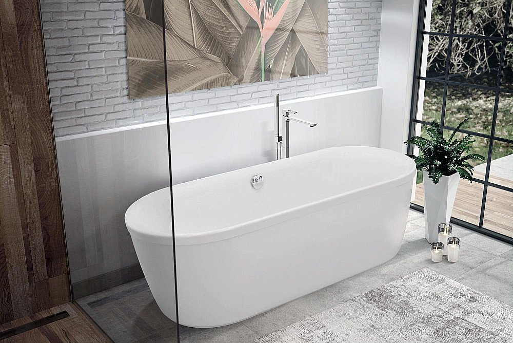 Ванна акриловая Cezares METAURO-Central-180-80-40-W-MATT купить в интернет-магазине Sanbest