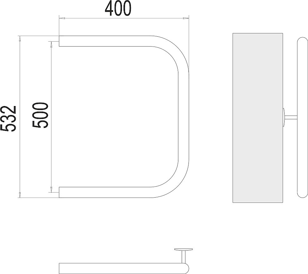 Полотенцесушитель водяной Terminus П-обр AISI 32х2 500х400 купить в интернет-магазине сантехники Sanbest