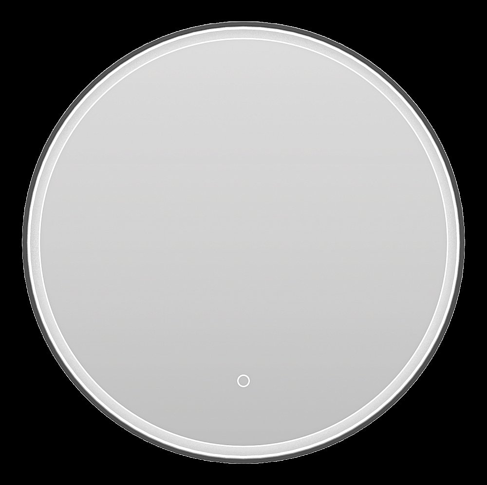 Зеркало с LED-подсветкой Misty PLUTO 60x60 черное в ванную от интернет-магазине сантехники Sanbest