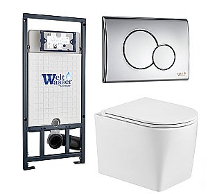 Унитаз с инсталляцией WeltWasser MARBERG 507 + NESENBACH 004 GL-WT + MAR 507 RD купить в интернет-магазине Sanbest