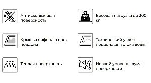 Душевой поддон RGW Stone Tray STE MB 52341099-14 90x90 черный мрамор купить в интернет-магазине Sanbest