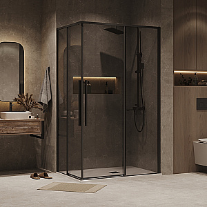 Душевой уголок Grossman Galaxy 90х80 300.K33.01.9080.21.10 стекло тонированное/профиль черный матовый купить в интернет-магазине Sanbest