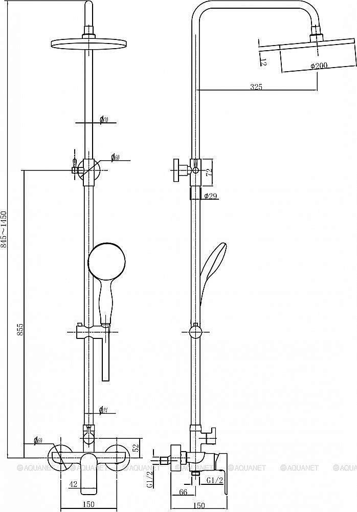 Душевая система Aquanet Arctic R AF520-71-R-CW купить в интернет-магазине сантехники Sanbest