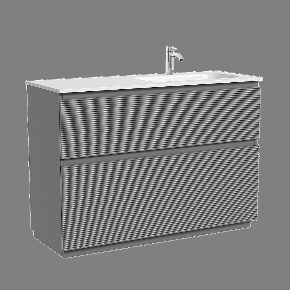 Тумба с раковиной Sancos Folk Floor FL120FLES/FL120FRES Ergraut soft для ванной в интернет-магазине Sanbest