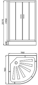 Душевой уголок CeruttiSpa VIVA 90x90 VIVA90 стекло прозрачное/профиль хром купить в интернет-магазине Sanbest