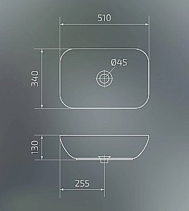 Раковина накладная Gid Geometrico 51 N9447 51157 белая купить в интернет-магазине Sanbest