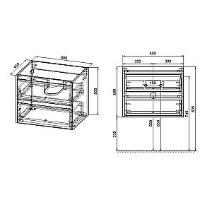Тумба с раковиной Vincea Gio 60 T.Oak для ванной в интернет-магазине Sanbest