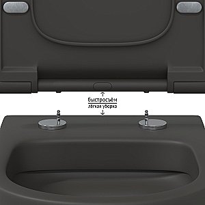 Унитаз подвесной Berges EGO XL Rimless 83218 антрацит матовый купить в интернет-магазине Sanbest