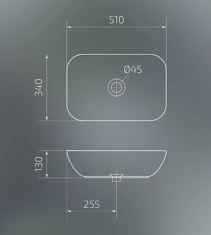Раковина накладная Gid Geometrico 51 N9447 51157 белая купить в интернет-магазине Sanbest