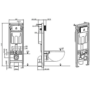 Инсталляция для унитаза Allen Brau Pneumatic Slim 9.11102.20 купить в интернет-магазине сантехники Sanbest