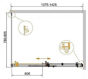 Душевой уголок Cezares Stylus-Soft 140x80 STYLUS-SOFT-AH-1-140/80-C-Cr стекло прозрачное/профиль хром купить в интернет-магазине Sanbest