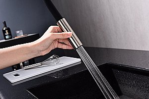 Смеситель для кухни Paulmark Tornado To213402-BS брашированная сталь купить в интернет-магазине сантехники Sanbest