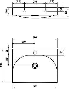 Раковина Ravak Lite XJX01260004 белый купить в интернет-магазине Sanbest