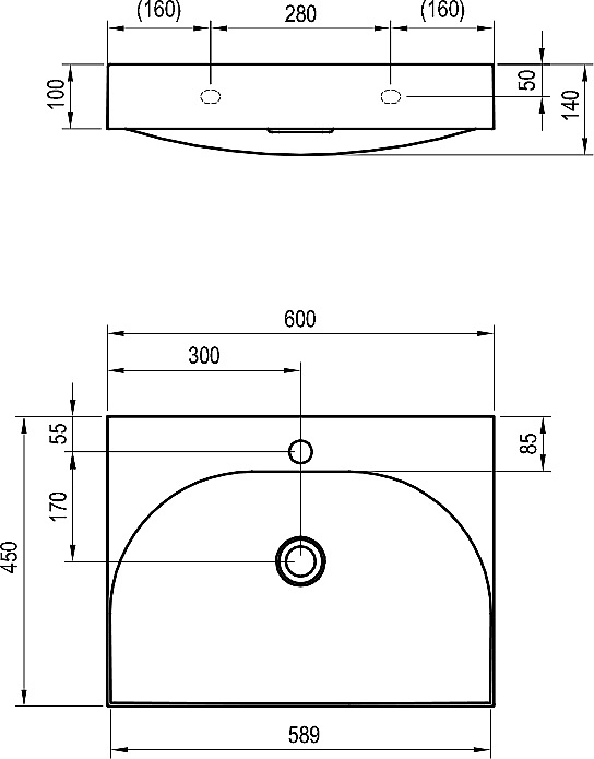 Раковина Ravak Lite XJX01260004 белый купить в интернет-магазине Sanbest