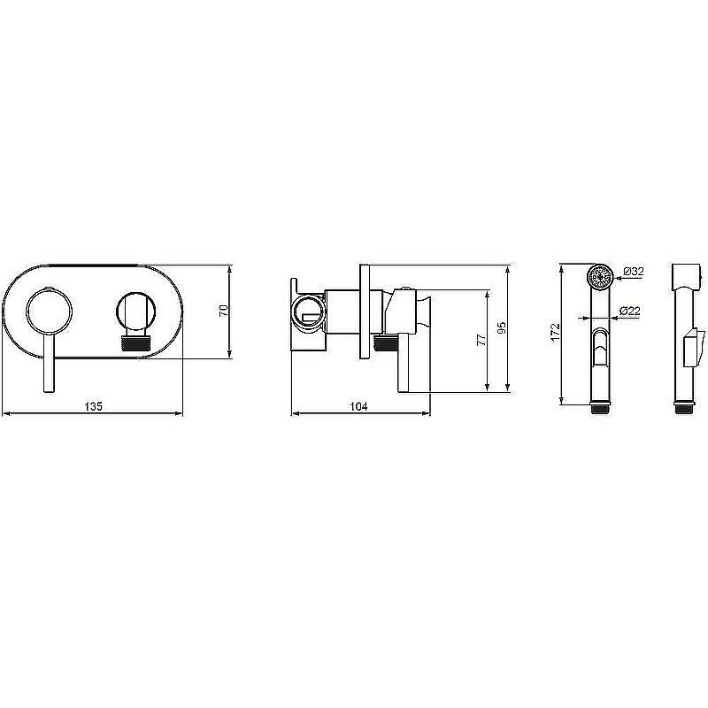 Гигиенический душ Damixa Option 212000300 черный купить в интернет-магазине сантехники Sanbest