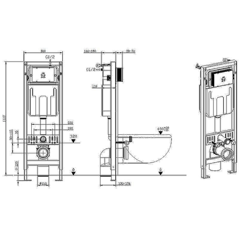 Инсталляция для унитаза Allen Brau Pneumatic Slim 9.11102.20 купить в интернет-магазине сантехники Sanbest