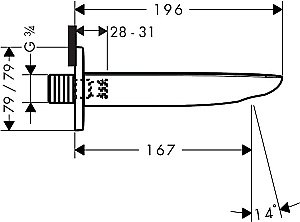 Излив для ванны Hansgrohe PuraVida 15412000 хром купить в интернет-магазине сантехники Sanbest