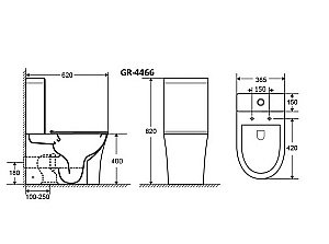 Унитаз напольный Grossman CLASSIC GR-4466S безободковый, с бачком, с крышкой микролифт, белый купить в интернет-магазине Sanbest