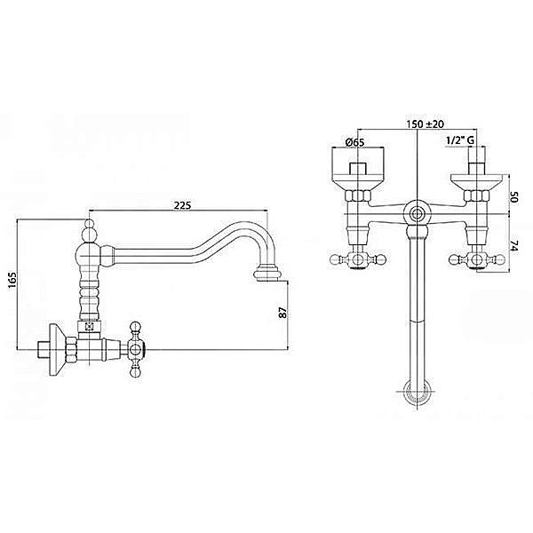 Смеситель для кухни Cezares GOLF-LLP-01 хром купить в интернет-магазине сантехники Sanbest