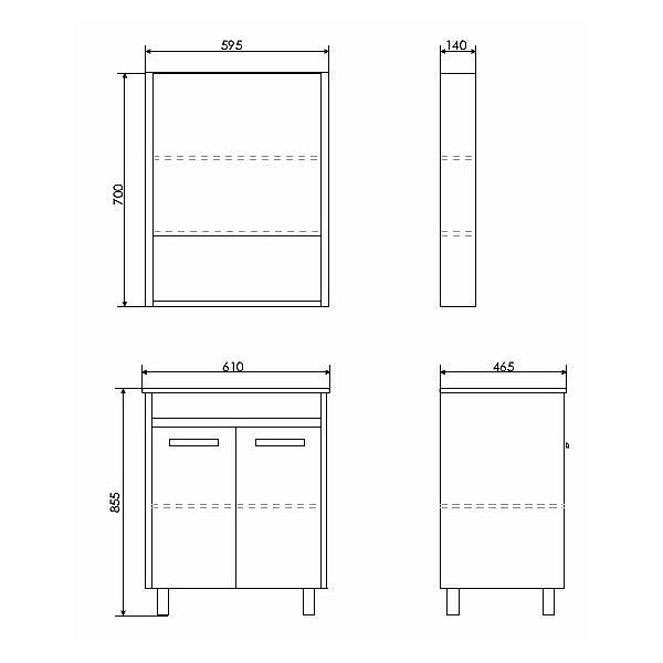 Зеркальный шкаф Comforty Марио 00-00004158 60 дуб темный купить в интернет-магазине сантехники Sanbest