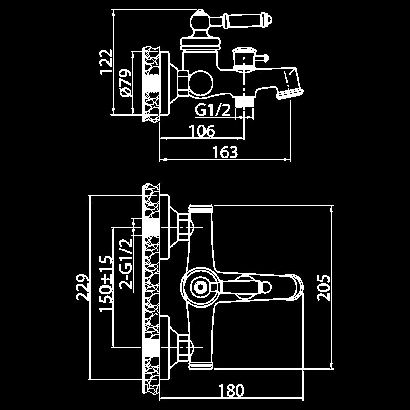 Смеситель для ванны Elghansa Klassik new 2335636 хром купить в интернет-магазине сантехники Sanbest