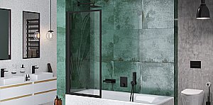 Шторка для ванны Excellent Fabrika 73 черный купить в интернет-магазине Sanbest