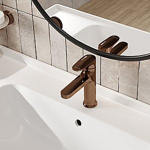 Смеситель для раковины WasserKRAFT Asphe 7700 7703 розовое золото купить в интернет-магазине сантехники Sanbest