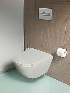 Унитаз подвесной Loranto ESTER AZ-87265 безободковый, смыв торнадо, с сиденьем микролифт, белый купить в интернет-магазине Sanbest